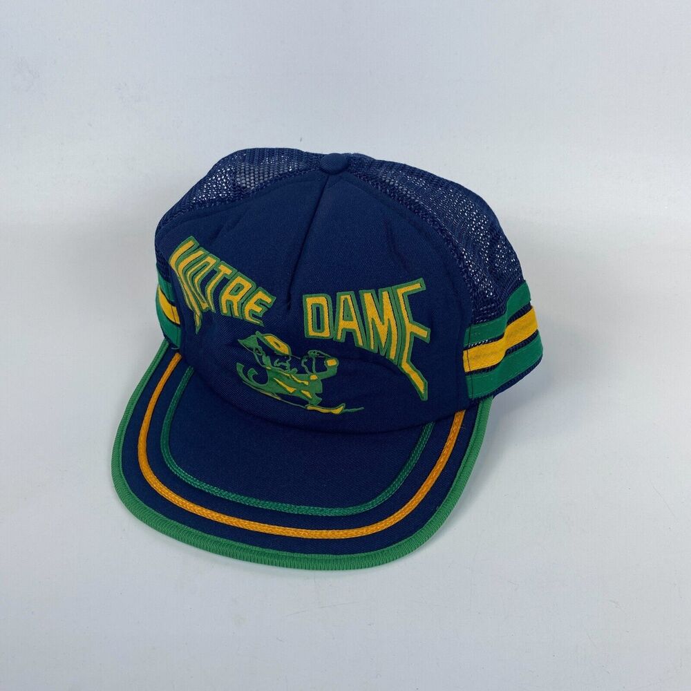 NFL Notre Dame Fighting Irish Mens Truckers Hat One Size Blue Green‎ Mesh Back